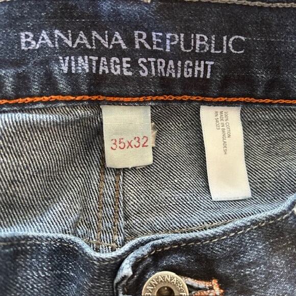 Banana Republic Men's Vintage Straight 100% Cotton 35/32 Medium Wash Jeans - Picture 4 of 5